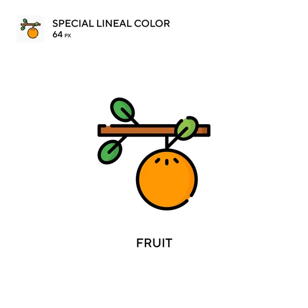 Fruta Icono Especial Vector Color Lineal Plantilla Diseño Símbolo Ilustración — Vector de stock