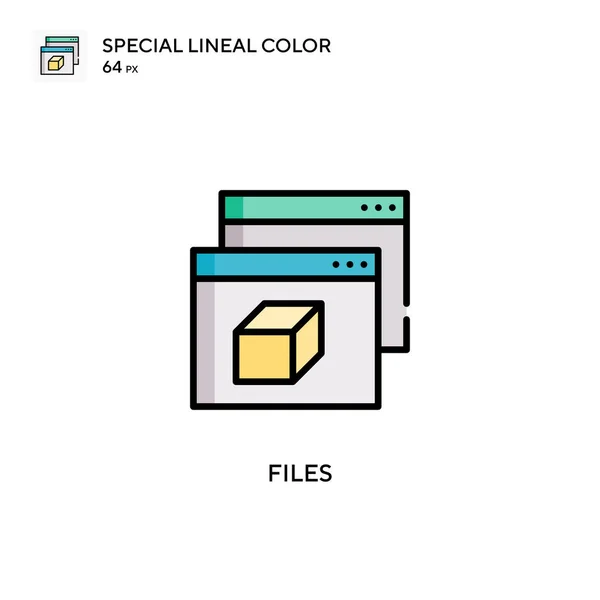 Files Special Lineal Color Vector Icon Illustration Symbol Design Template — Stock Vector