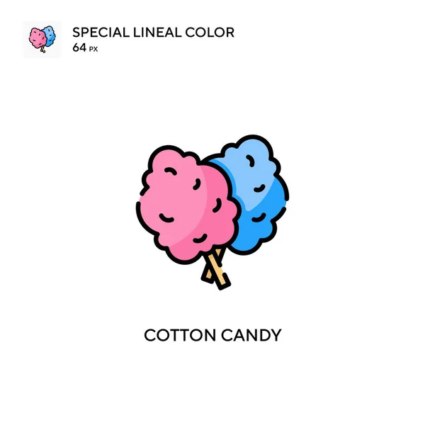 Algodón Caramelo Icono Especial Vector Color Lineal Plantilla Diseño Símbolo — Archivo Imágenes Vectoriales