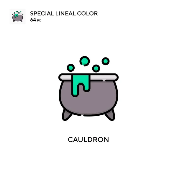 Cauldron Ikon Vektor Warna Lineal Khusus Templat Desain Simbol Ilustrasi - Stok Vektor