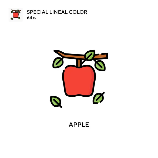 Apple Spezielles Lineares Farbvektorsymbol Illustration Symbol Design Vorlage Für Web — Stockvektor