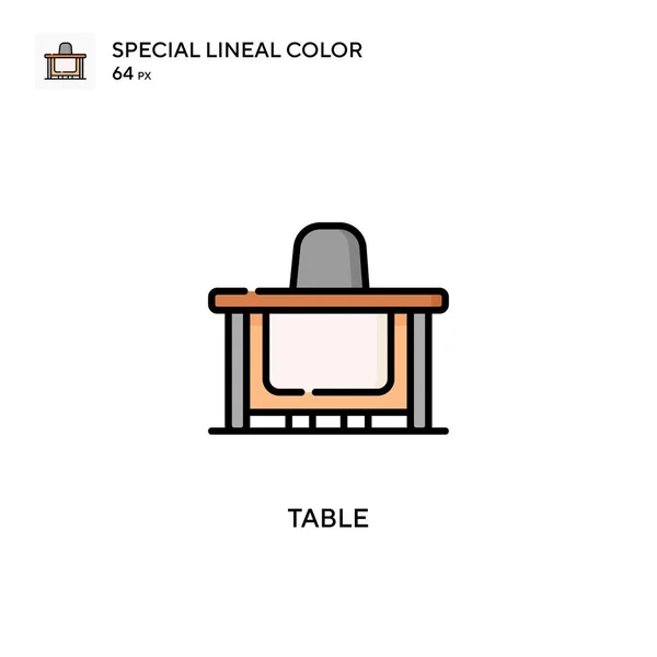 Tabla Especial Icono Vector Color Lineal Plantilla Diseño Símbolo Ilustración — Archivo Imágenes Vectoriales