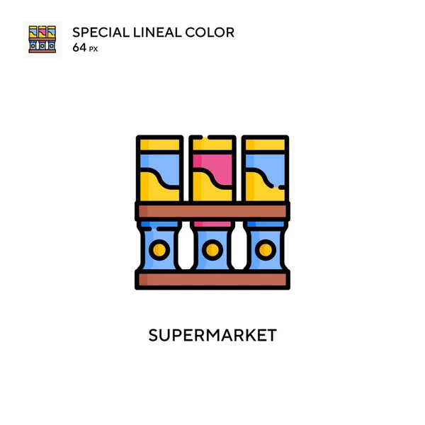 Supermercado Icono Especial Vector Color Lineal Plantilla Diseño Símbolo Ilustración — Archivo Imágenes Vectoriales