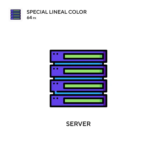 Serveur Icône Vectorielle Couleur Linéaire Spéciale Modèle Conception Symbole Illustration — Image vectorielle
