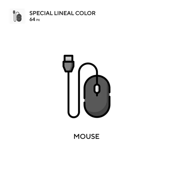 Mouse Special Lineal Color Vector Icon Illustration Symbol Design Template — Stock Vector