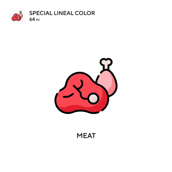 Vlees Speciale Lijnkleur Vector Pictogram Illustratie Symbool Ontwerp Sjabloon Voor — Stockvector