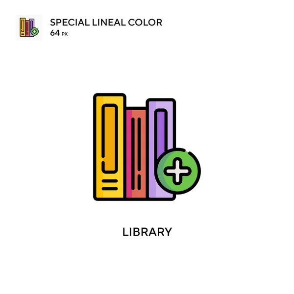 Bibliotheek Speciale Lijnkleur Vector Icoon Illustratie Symbool Ontwerp Sjabloon Voor — Stockvector