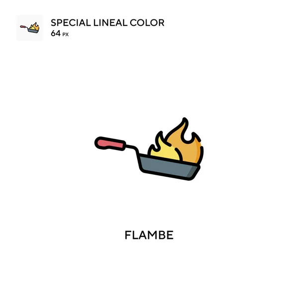 Flambe Spezielles Lineares Farbvektorsymbol Illustration Symbol Design Vorlage Für Web — Stockvektor