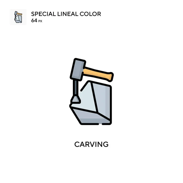 Schnitzen Spezielles Lineares Farbvektorsymbol Illustration Symbol Design Vorlage Für Web — Stockvektor