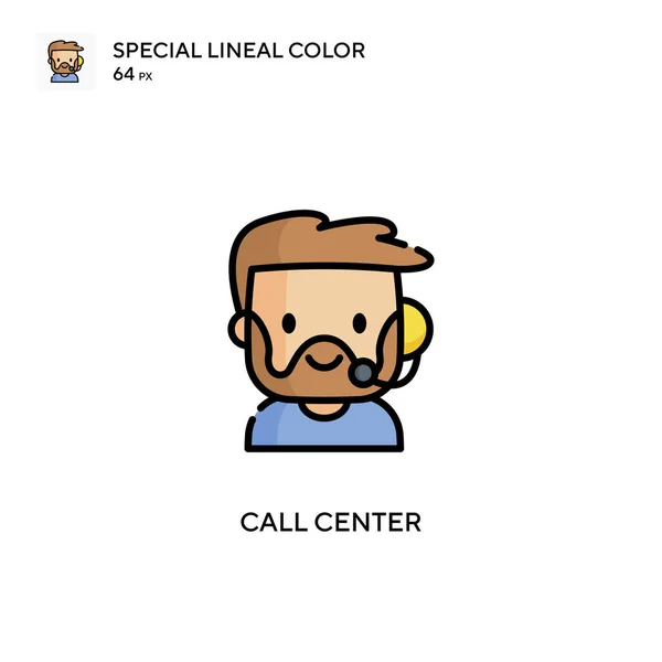 Call Center Különleges Lineáris Szín Vektor Ikon Illusztráció Szimbólum Design — Stock Vector