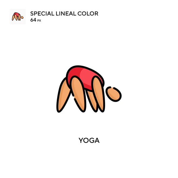 Yoga Icono Especial Vector Color Lineal Plantilla Diseño Símbolo Ilustración — Vector de stock