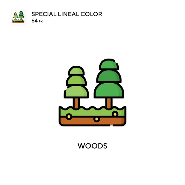 Woods Speciální Lineární Barevný Vektor Ikona Šablona Návrhu Symbolu Ilustrace — Stockový vektor