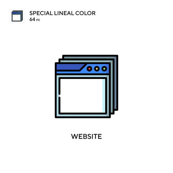 Strona Internetowa Specjalna Ikona Wektora Kolorów Liniowych Ilustracja Szablonu Projektu — Wektor stockowy