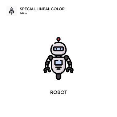 Robot Özel Çizgisel Renk Vektörü simgesi. Web mobil UI ögesi için resimleme sembolü tasarım şablonu.