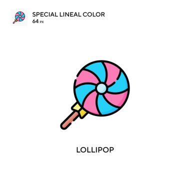 Lolipop özel doğrusal renk vektörü ikonu. Web mobil UI ögesi için resimleme sembolü tasarım şablonu.