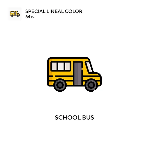 Bus Escolar Icono Especial Vector Color Lineal Plantilla Diseño Símbolo — Archivo Imágenes Vectoriales