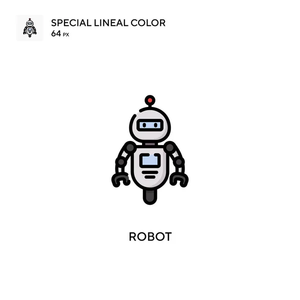 Robot Special Lineal Color Vector Icon Illustration Symbol Design Template — Stock Vector