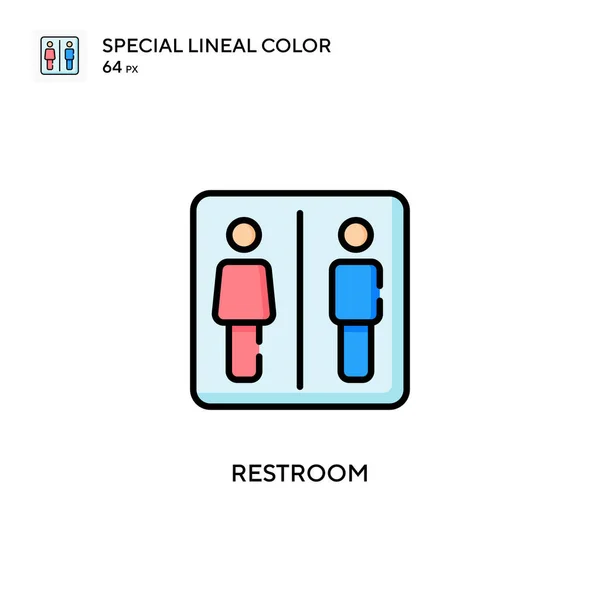 Tuvalet Özel Çizgisel Renk Vektörü Simgesi Web Mobil Ögesi Için — Stok Vektör