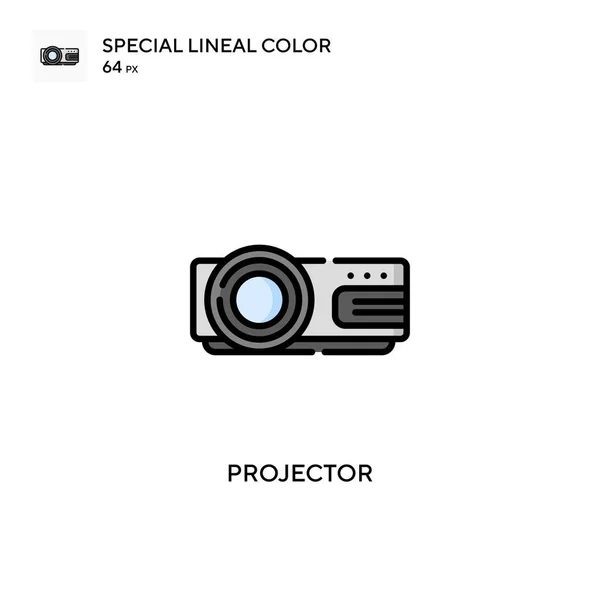 Proyector Icono Especial Vector Color Lineal Plantilla Diseño Símbolo Ilustración — Vector de stock