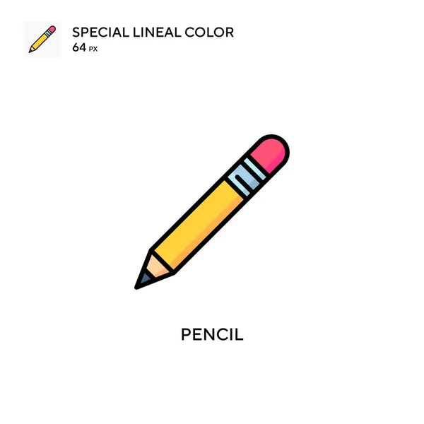 Ołówek Specjalna Ikona Wektora Koloru Linii Ilustracja Szablonu Projektu Symbolu — Wektor stockowy