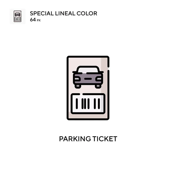 Tiket Parkir Ikon Vektor Warna Lineal Khusus Templat Desain Simbol - Stok Vektor