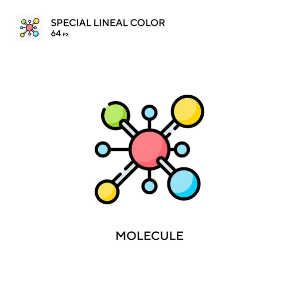 Molécula Ícone Vetorial Cor Linear Especial Modelo Design Símbolo Ilustração — Vetor de Stock