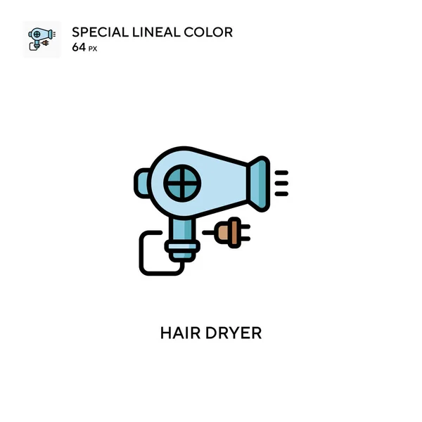 Föhn Speciale Lineal Kleur Vector Icoon Illustratie Symbool Ontwerp Sjabloon — Stockvector