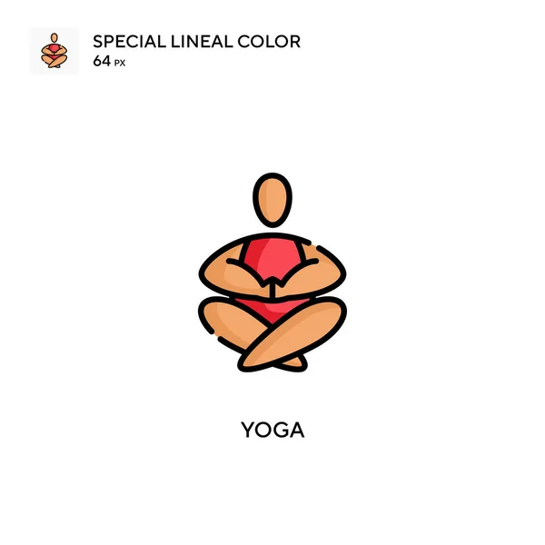 Yoga Icono Especial Vector Color Lineal Plantilla Diseño Símbolo Ilustración — Archivo Imágenes Vectoriales