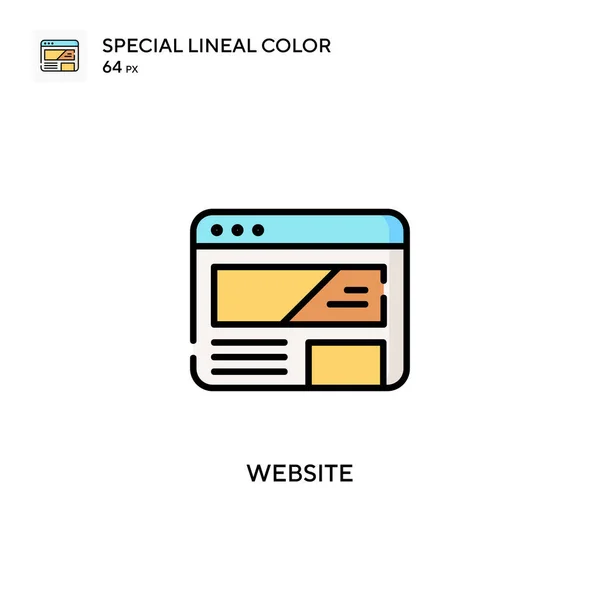 Strona Internetowa Specjalna Ikona Wektora Kolorów Liniowych Ilustracja Szablonu Projektu — Wektor stockowy