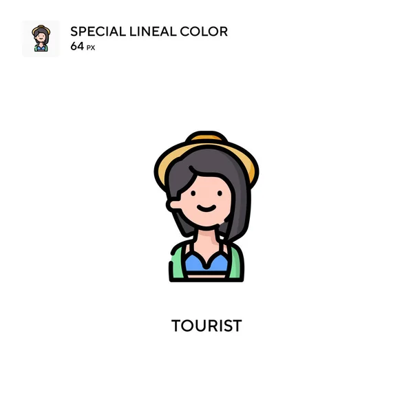 Turystyczna Ikona Wektora Koloru Linii Specjalnych Ilustracja Szablonu Projektu Symbolu — Wektor stockowy