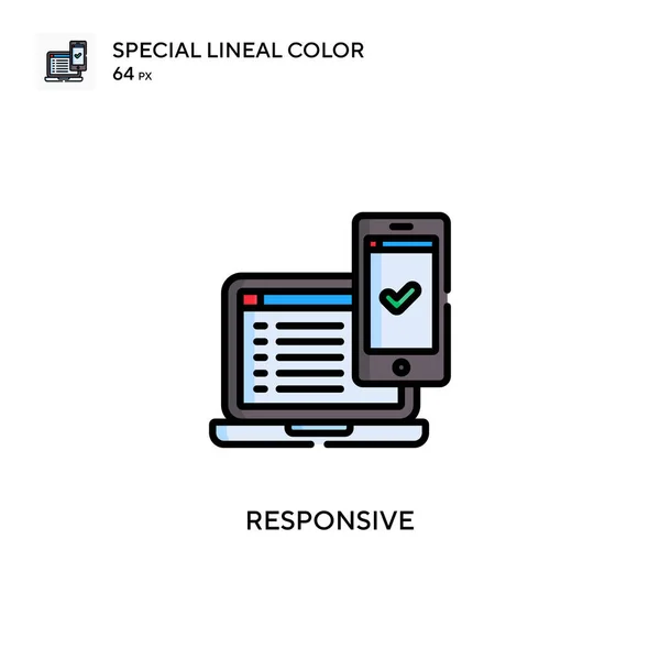 Responsive Icono Vector Color Lineal Especial Plantilla Diseño Símbolo Ilustración — Vector de stock