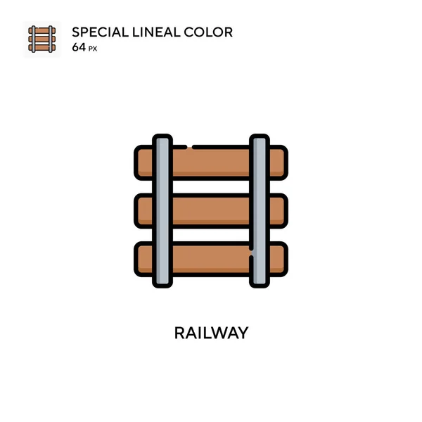 Railway Ícone Vetorial Cor Linear Especial Modelo Design Símbolo Ilustração —  Vetores de Stock