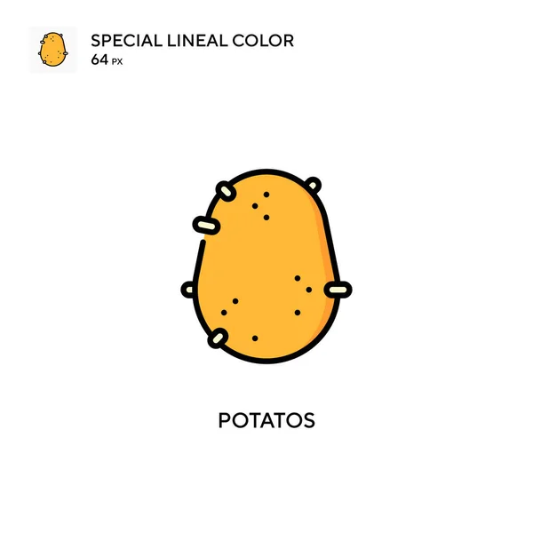 Potatos Special Linjal Färg Vektor Ikon Illustration Symbol Design Mall — Stock vektor