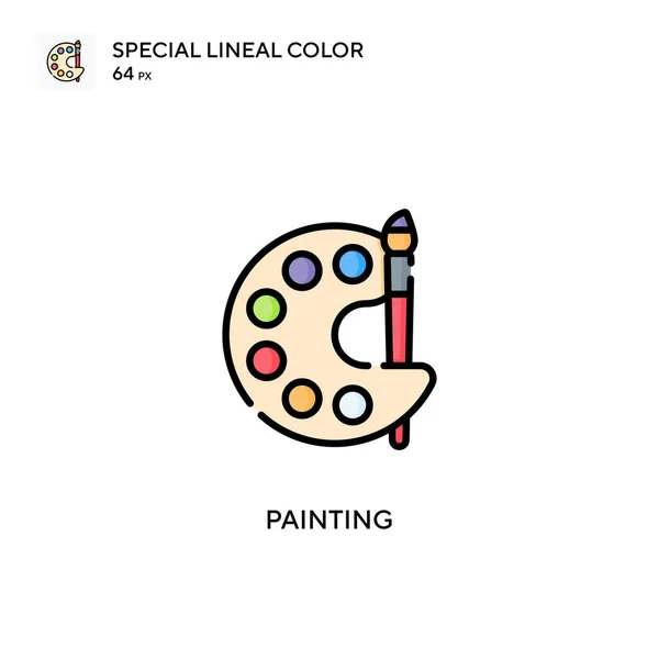 Painting Special Lineal Color Vector Icon Illustration Symbol Design Template — Stock Vector