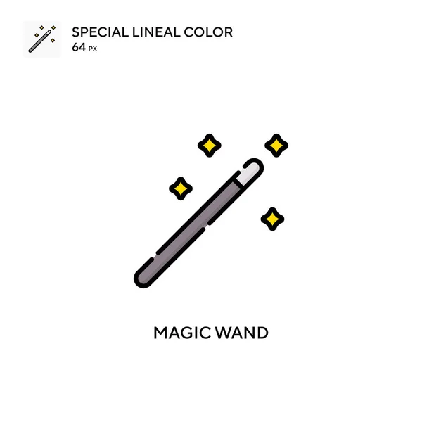 Zauberstab Spezielles Lineares Farbvektorsymbol Illustration Symbol Design Vorlage Für Web — Stockvektor