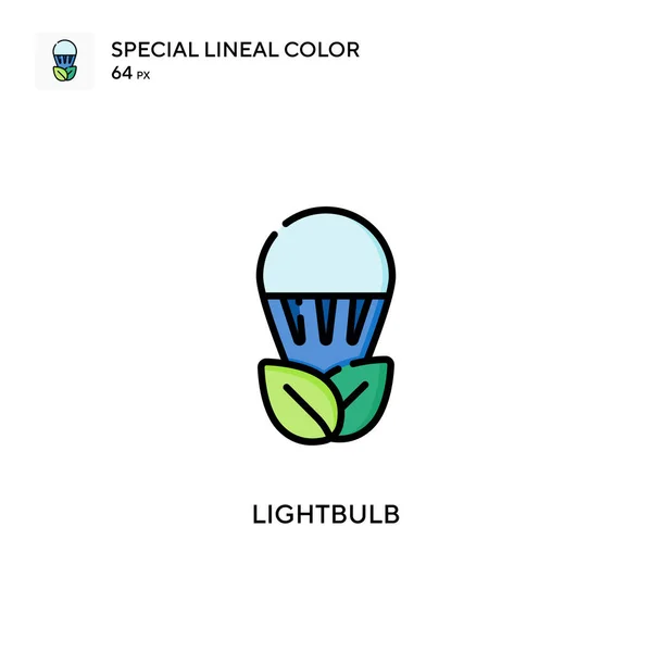 Bombilla Icono Especial Vector Color Lineal Plantilla Diseño Símbolo Ilustración — Archivo Imágenes Vectoriales