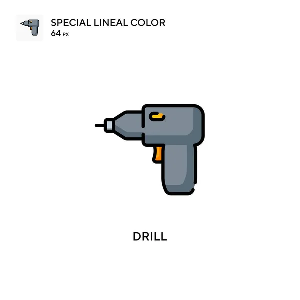 Drill Special Lineal Color Vector Icon 디자인 모바일 — 스톡 벡터