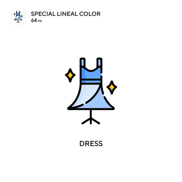 Vestido Icono Especial Vector Color Lineal Plantilla Diseño Símbolo Ilustración — Archivo Imágenes Vectoriales