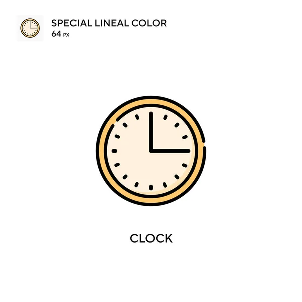 Relógio Ícone Vetorial Cor Linear Especial Modelo Design Símbolo Ilustração —  Vetores de Stock