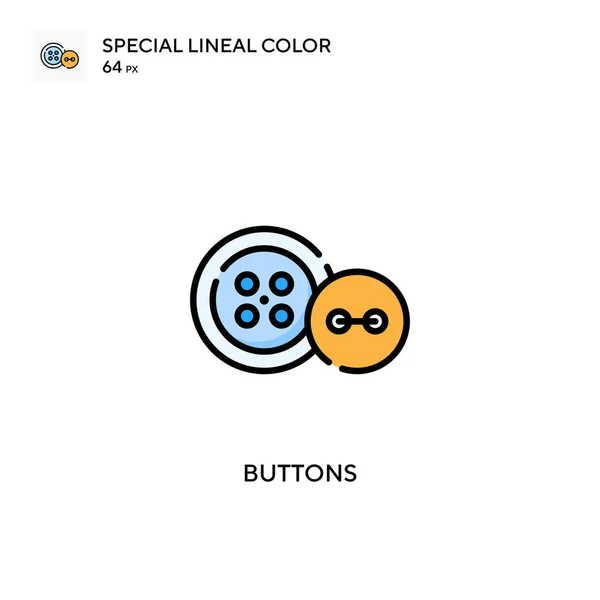 Кнопки Специальная Линейная Иконка Вектора Цвета Шаблон Оформления Символов Иллюстрации — стоковый вектор