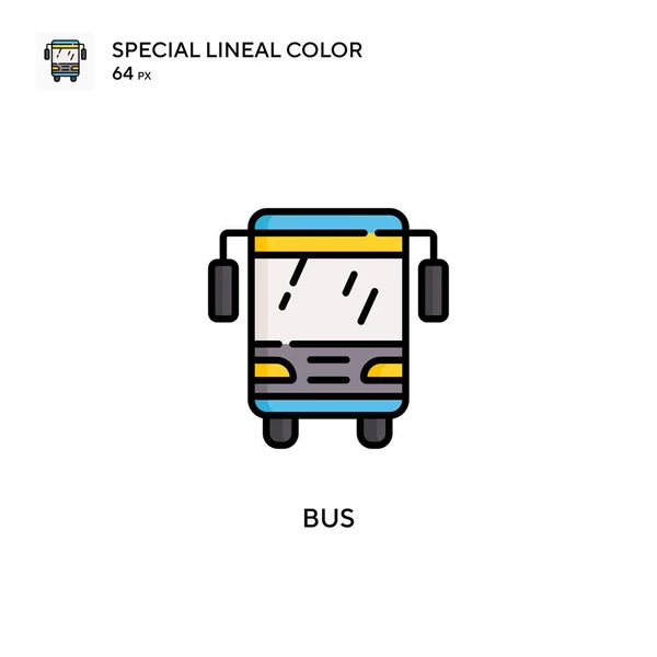 Bus Icono Especial Vector Color Lineal Plantilla Diseño Símbolo Ilustración — Archivo Imágenes Vectoriales
