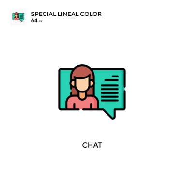 Sohbet özel renk simgesi. Web mobil UI ögesi için resimleme sembolü tasarım şablonu. Düzenlenebilir vuruş üzerine mükemmel renk modern pictogram.