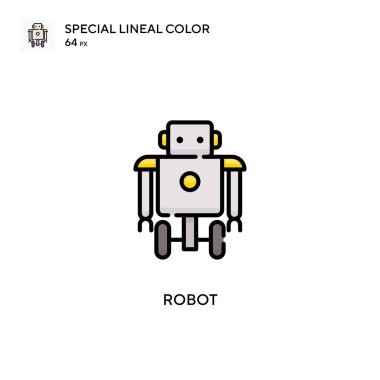 Robot Özel Renk Simgesi. Web mobil UI ögesi için resimleme sembolü tasarım şablonu. Düzenlenebilir vuruş üzerine mükemmel renk modern pictogram.