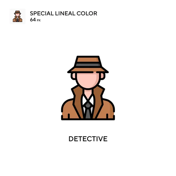 Detective Especial Icono Color Lineal Plantilla Diseño Símbolo Ilustración Para — Vector de stock