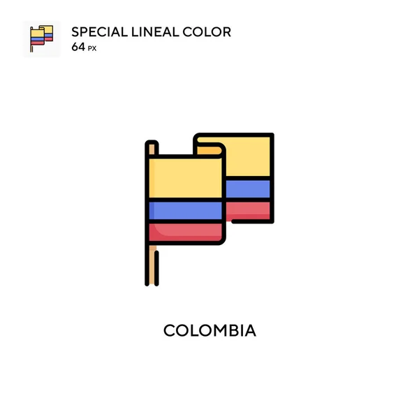 Colombia Icono Especial Color Lineal Plantilla Diseño Símbolo Ilustración Para — Archivo Imágenes Vectoriales