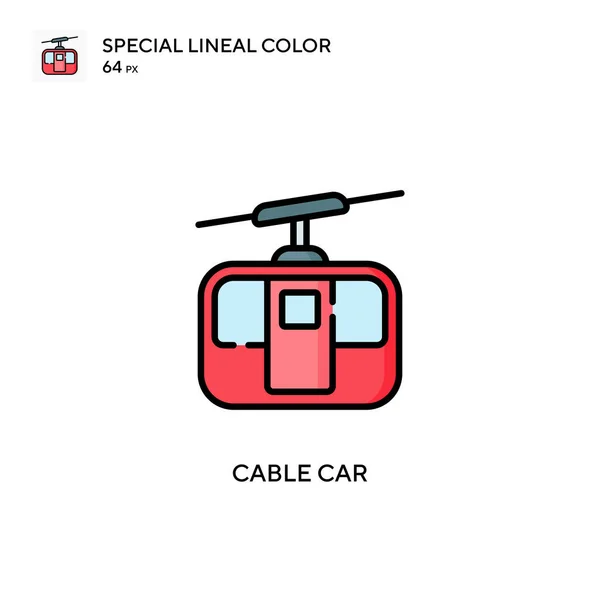 Cable Car Special Lineal Color Icon Illustration Symbol Design Template — Stock Vector