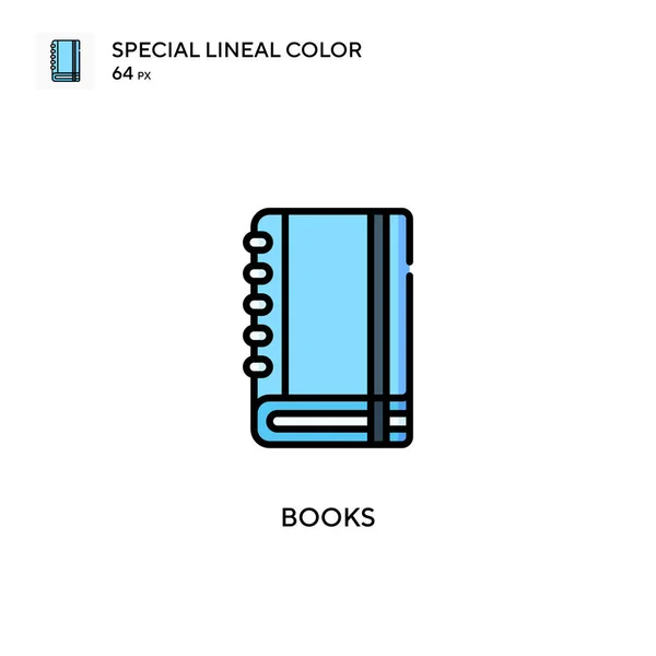 Livros Ícone Cor Linear Especial Modelo Design Símbolo Ilustração Para — Vetor de Stock