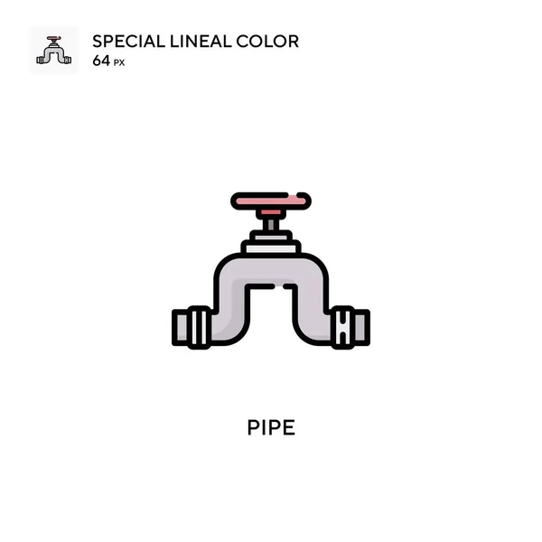 Pipe Icono Color Lineal Especial Plantilla Diseño Símbolo Ilustración Para — Vector de stock