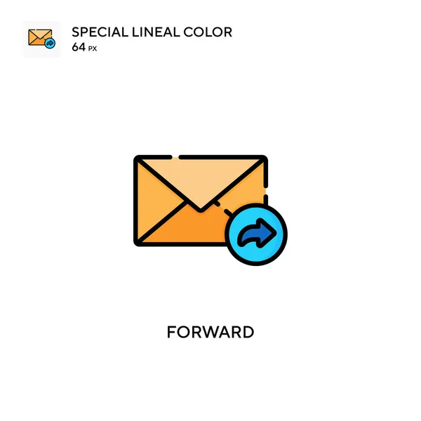 Framåt Speciell Linjal Färg Ikon Illustration Symbol Design Mall För — Stock vektor