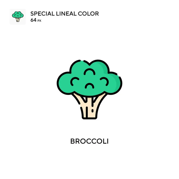 Brócoli Icono Especial Color Lineal Plantilla Diseño Símbolo Ilustración Para — Vector de stock
